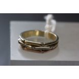 14ct three colour gold ring