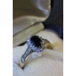 Ladies 18ct gold sapphire & diamond engagement ring