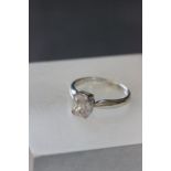 18ct White gold princess cut single stone diamond solitaire ring of 1.1ct's approx