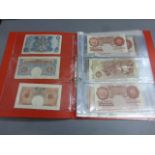 Mixed album of banknotes including 1953 Borneo $10