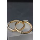 Large pair of 9ct gold hoop type earrings