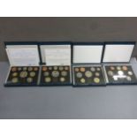 Four x UK proof coin sets, 1995, 1996, 1997, 1998
