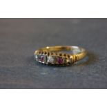 18ct Gold engagement ring with rubies & diamonds