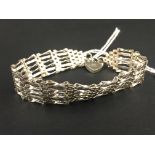 Vintage hallmarked silver gate type bracelet, Birmingham 1989