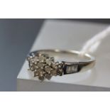 9 carat white gold and diamond ring