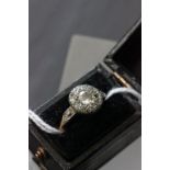 18ct gold, platinum and diamond cluster ring