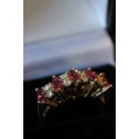 14ct Yellow gold ruby and diamond ring 1.5ct's approx