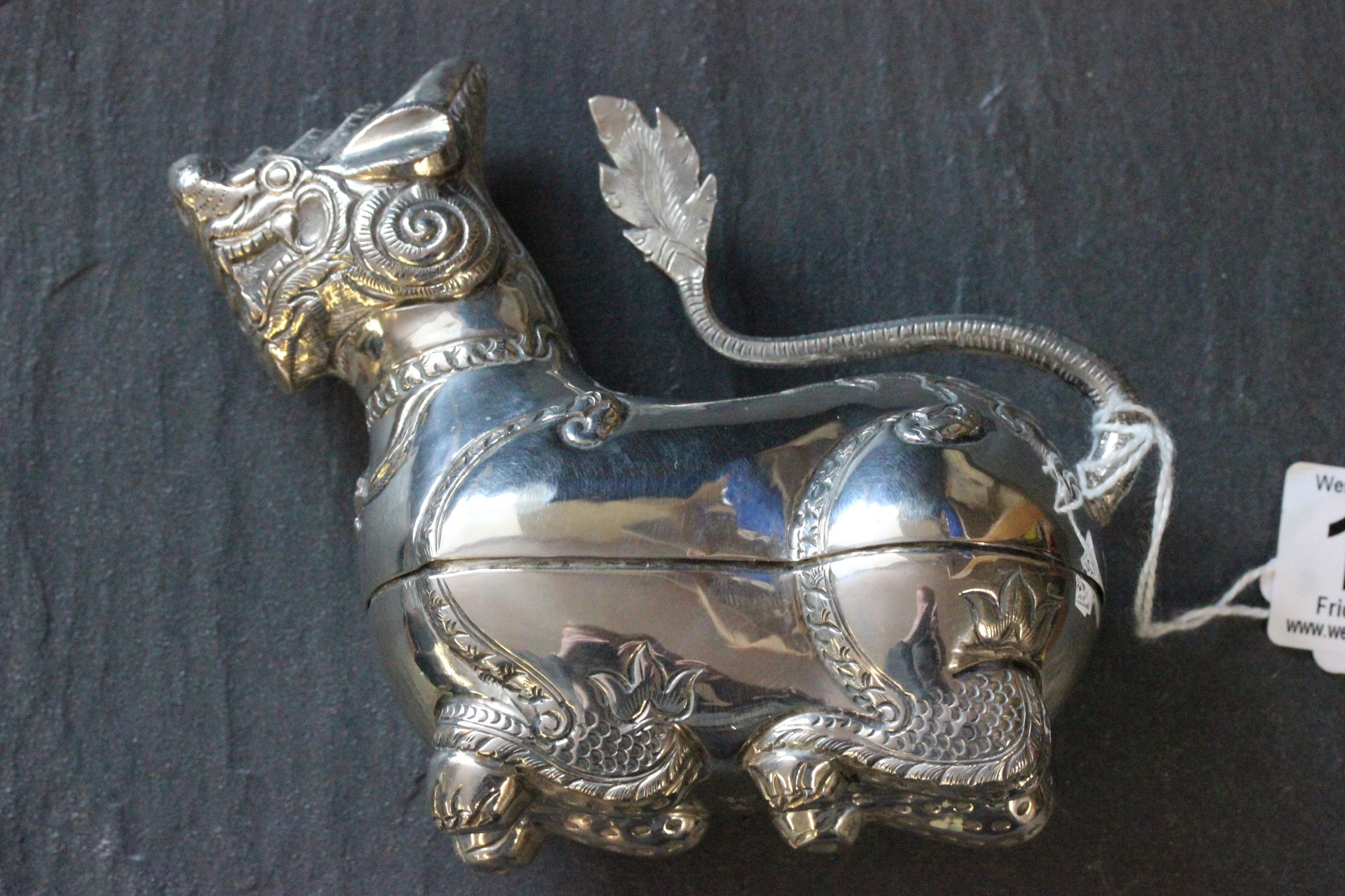 Silver (tested) Box in the form of a Oriental Dragon