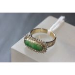 14k jade and diamond ring