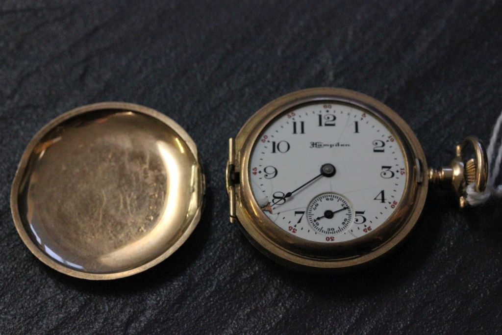 Gold plated Hunter fob pocket watch
