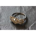 Substantial three stone diamond ring of 4.15ct's