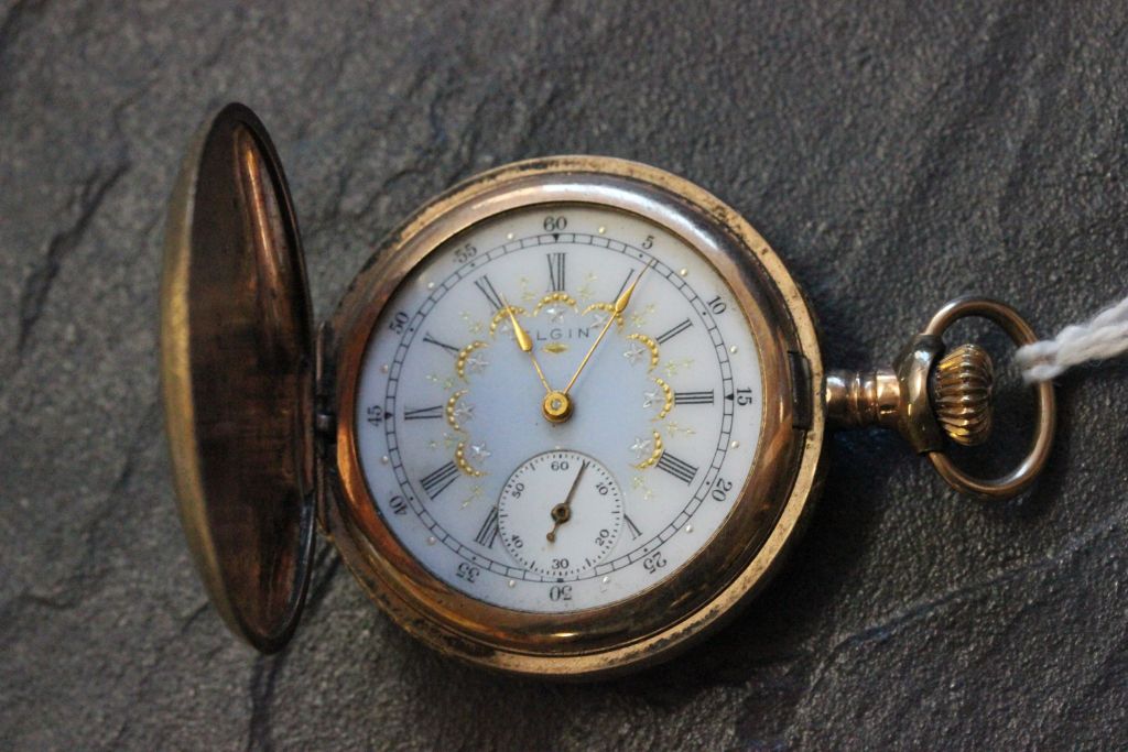 Gold plated Elgin Hunter fob pocket watch