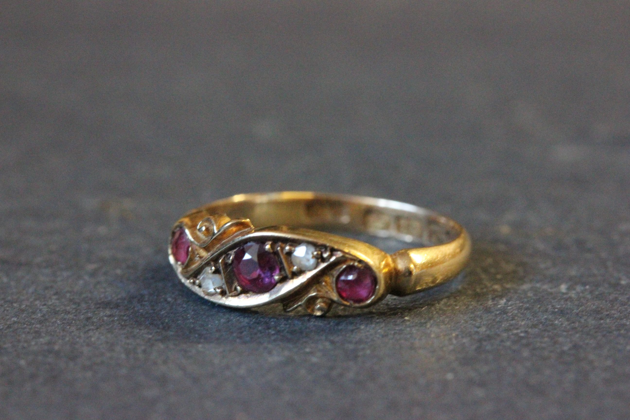 18ct Gold engagement ring with rubies & diamonds