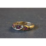 18ct Gold engagement ring with rubies & diamonds