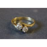 18ct Gold engagement ring with two diamonds