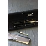 Cased set of 3 x Mont Blanc pens