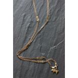 9ct rose gold necklace with yellow gold pig charm