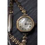 Ladies 9ct gold cased wrist watch