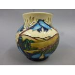 Moorcroft Pottery Wuthering Heights vase in bulbous form, trial piece marked P.T. to base, 2003 13/