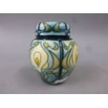 Moorcroft Pottery Calla Lily ginger jar and cover designed by Emma Bossons, 10cm, with box