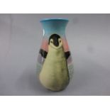 Dennis China Works baluster vase designed by Sally Tuffin with penguin chicks against an Antarctic