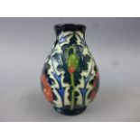 Moorcroft Pottery Poppy vase of baluster form designed by Rachel Bishop 2008 marked 96 to bottom,
