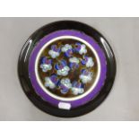 Poole Pottery purple Ionian dish in shape 7, signed to printed base S.M. Pottinger