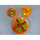 Poole Pottery Delphis plate plus two other similar dishes