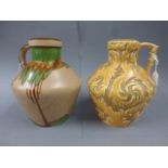 A Thomas Forester Athens Phoenix jug decorated with stylised fern, 19.5cm high, along with a