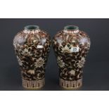 Large pair of Chinese Cloisonne vases