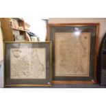 Robert Morden gilt framed 18C hand coloured county map of Durham