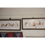 A pair of framed Boris O'Klein ''Dirty Dogs Of Paris'' prints ''A La Queue'' and ''Le