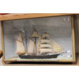 Cased Diorama of a ship, Barquentine 'Cap Pilar'