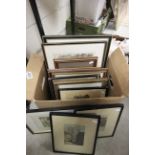 Quantity of Antique Prints, Engravings, etc including E J Maybery