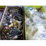 Large quantity of costume making and costume jewelry