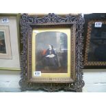 19th Century portrait of seated women in Gothic frame