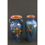 Two large Torquay ware pottery vases