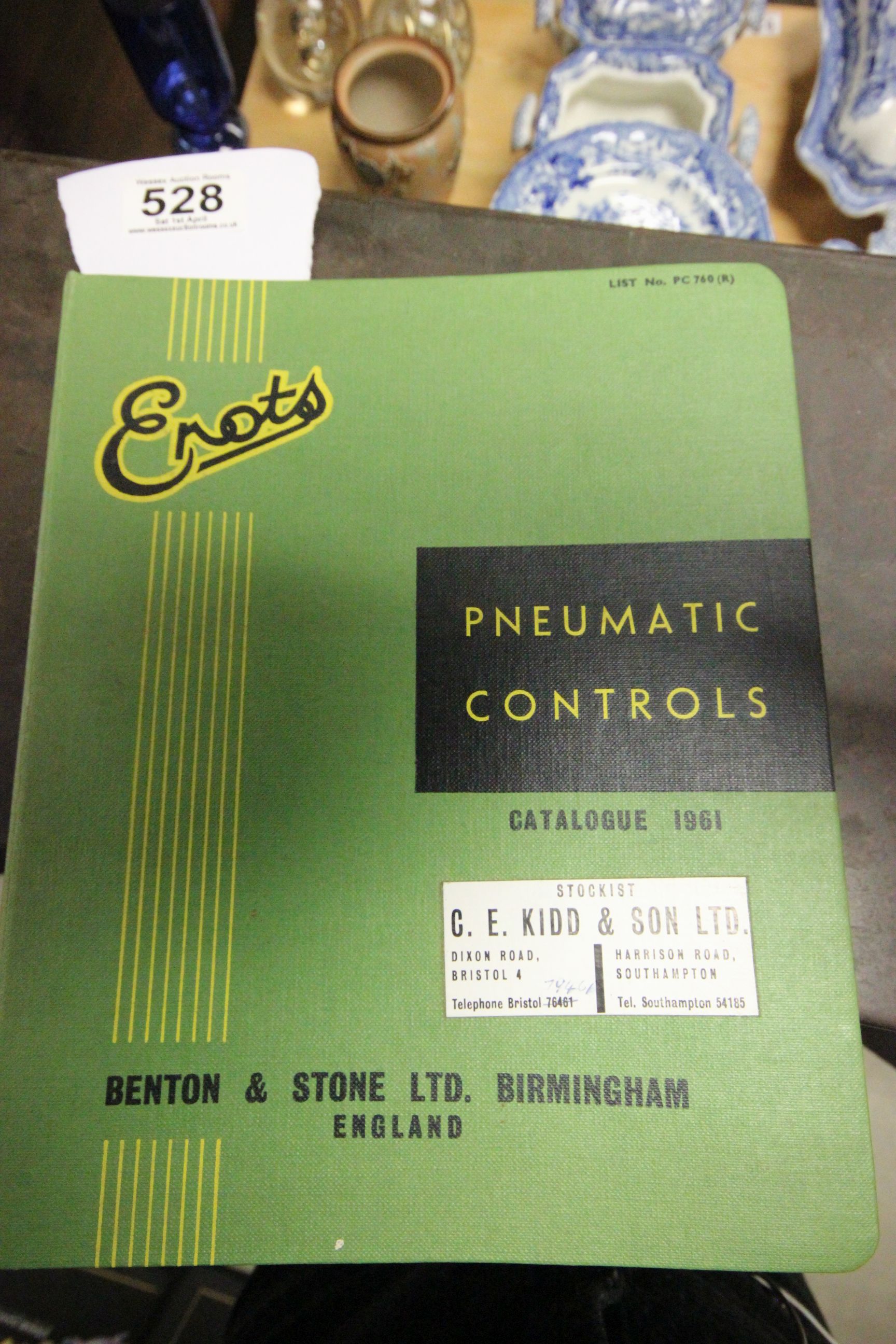 Enots of Birmingham Pneumatic Controls Catalogue dated 1961