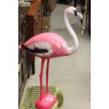 Retro Style Flamingo Garden Ornament