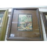 Studio framed Impressionist scene image the flower vendor