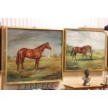 Lucerne Robert - Two framed oil on board pictures of horses both signed L Robert