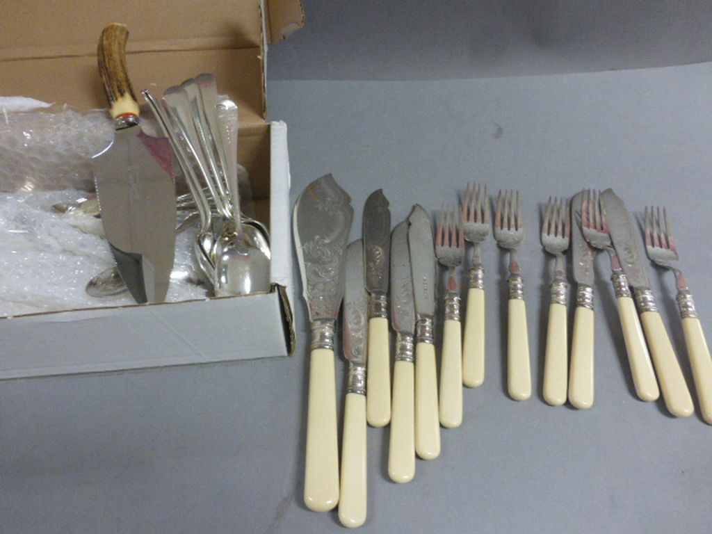 Quantity of silver plated cutlery and flatware