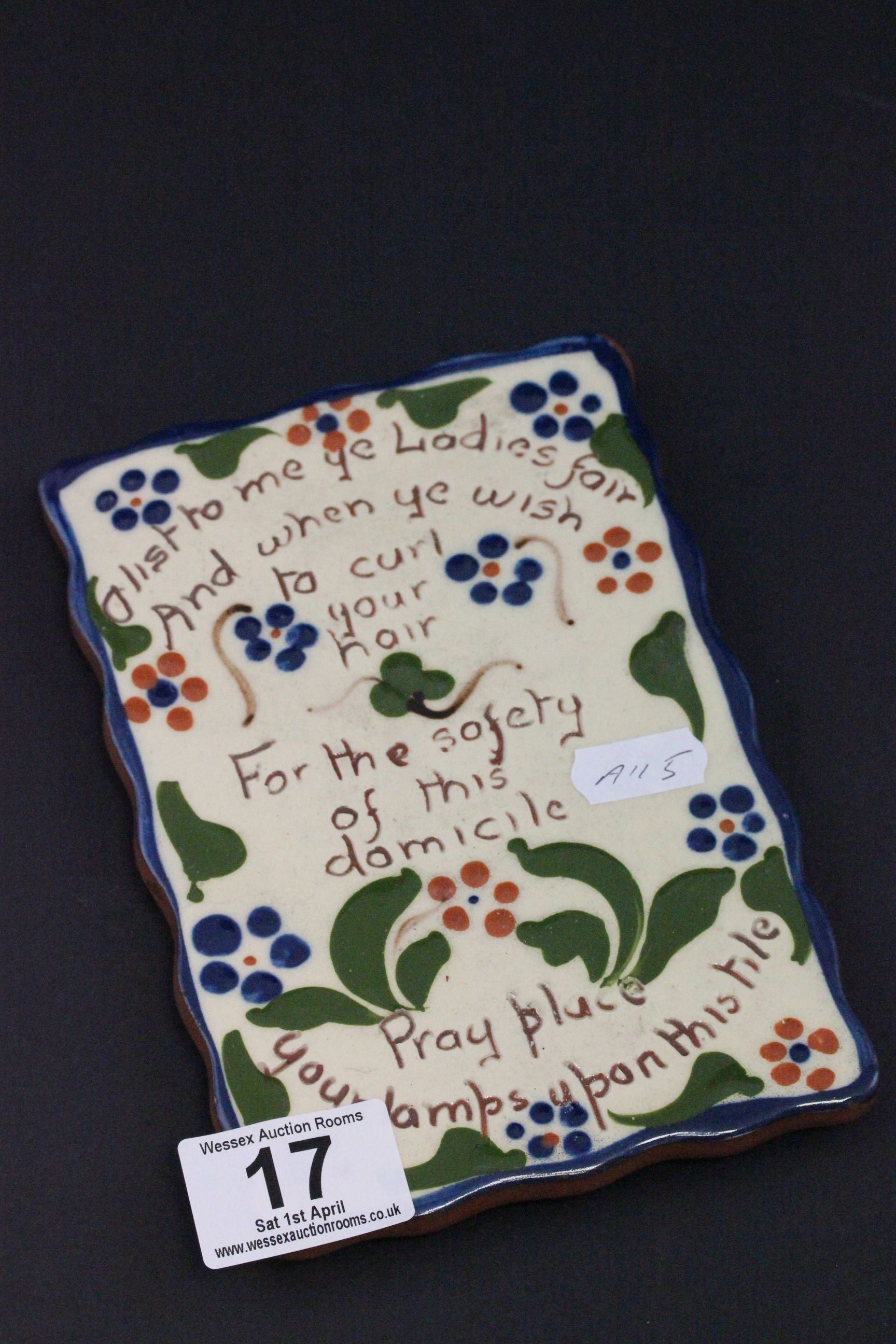 Watcombe Torquay ware Lamp Tile / Stand