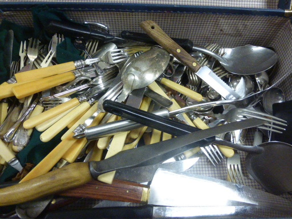 Large quantity of silver plated cutlery and flatware