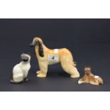 Three animal figurines to include; Beswick Hajubah of Davlen, Beswick cat 1887, Goebel boxer dog