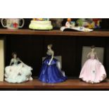 Two Coalport Figurines - The Rose Ball and The Jubilee Ball ( both limited edition with coa's ) plus