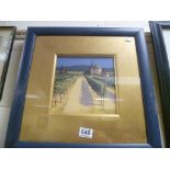 Studio framed Impressionist landscape vineyards in Provence