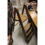 Set of vintage pine step ladders