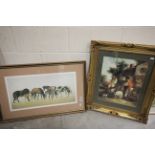 Framed and Glazed Signed Limited Edition Patrick A Oxenham Print of Horses together with another