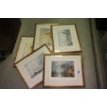 Five Gilt Framed and Glazed J W Turner Prints